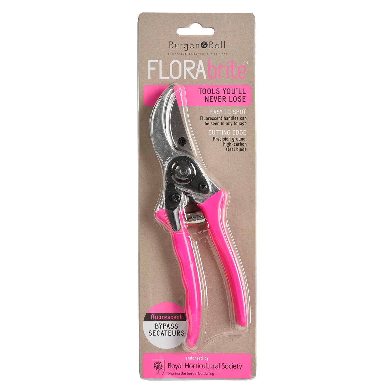FloraBrite® Pink Bypass Secateurs - RHS Endorsed